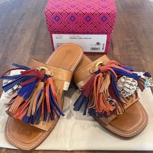 EUC Sz 8 Tory Burch Miller Tassel Slide